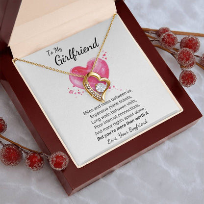 To My Girlfriend You’re Worth It Forever Love Necklace