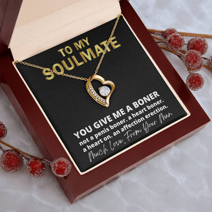 This Dazzling Forever Love Necklace ?  You Give Me A Heart Boner An Affection Erection Pendant Necklace Funny & Sarcastic Love For Her Mature Gift Forever Love Necklace