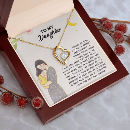 To My Daughter I Love You Now And Forever For Daughter - Daughter Necklace Gift For Daughter Forever Love Necklace