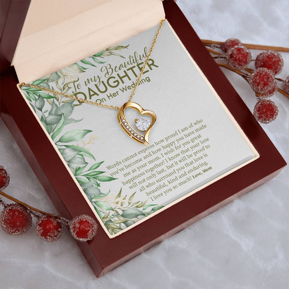 Bride Gift From Mom To Daughter On Wedding Day Wedding Necklace Gift To Daughter Gift For Daughter On Wedding Day From Mother Gifts Forever Love Necklace