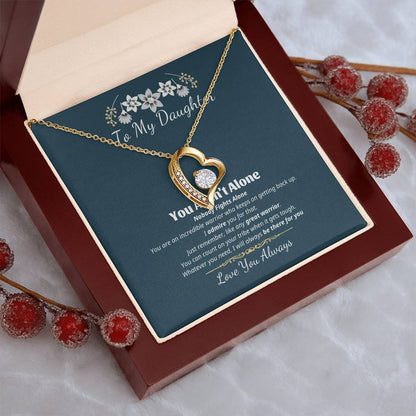 To My Daughter - Interlocking Hearts Necklace Father To Daughter Gift Birthday Gift To Daughter From Dad Daughter Necklace Forever Love Necklace