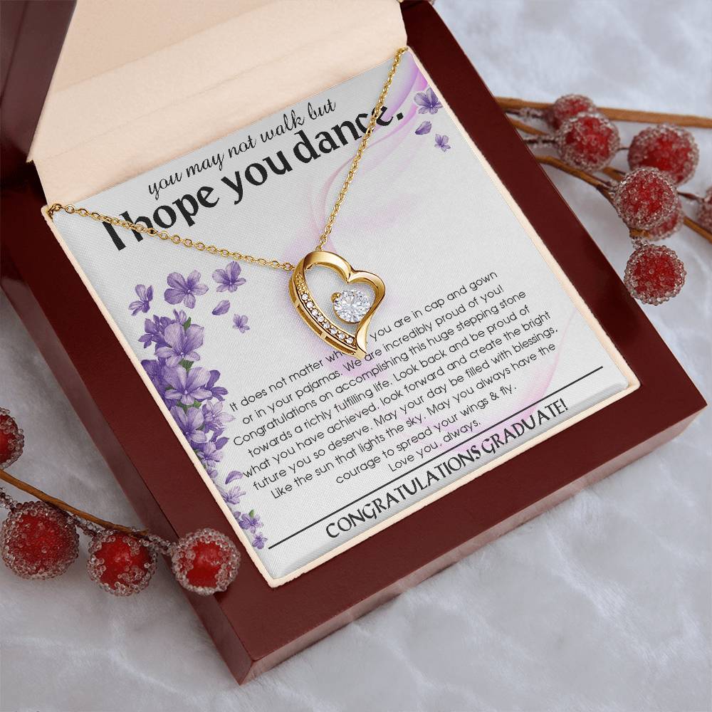 Class Of 2022 Graduation Gift For Daughter Senior 2021 Graduation Necklace Gift Box No Walk Graduation Forever Love Necklace