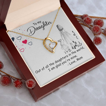 To My Daughter Out Of All The Daughters In The World I Am Glad You're Mine Best Christmas Gift For Daughter From Mom 2020 Forever Love Necklace