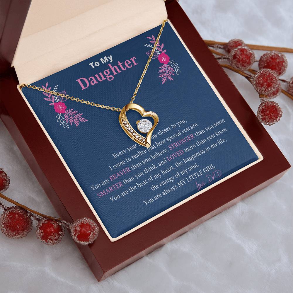 To My Daughter Dog Tag Necklace You Are Braver Than You Believe. Daughter Gift. Christmas Gift For Daughter Forever Love Necklace