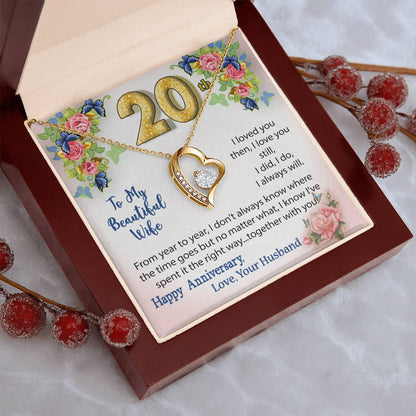 20th Anniversary Gift Heart Necklace For Wife Forever Love Necklace
