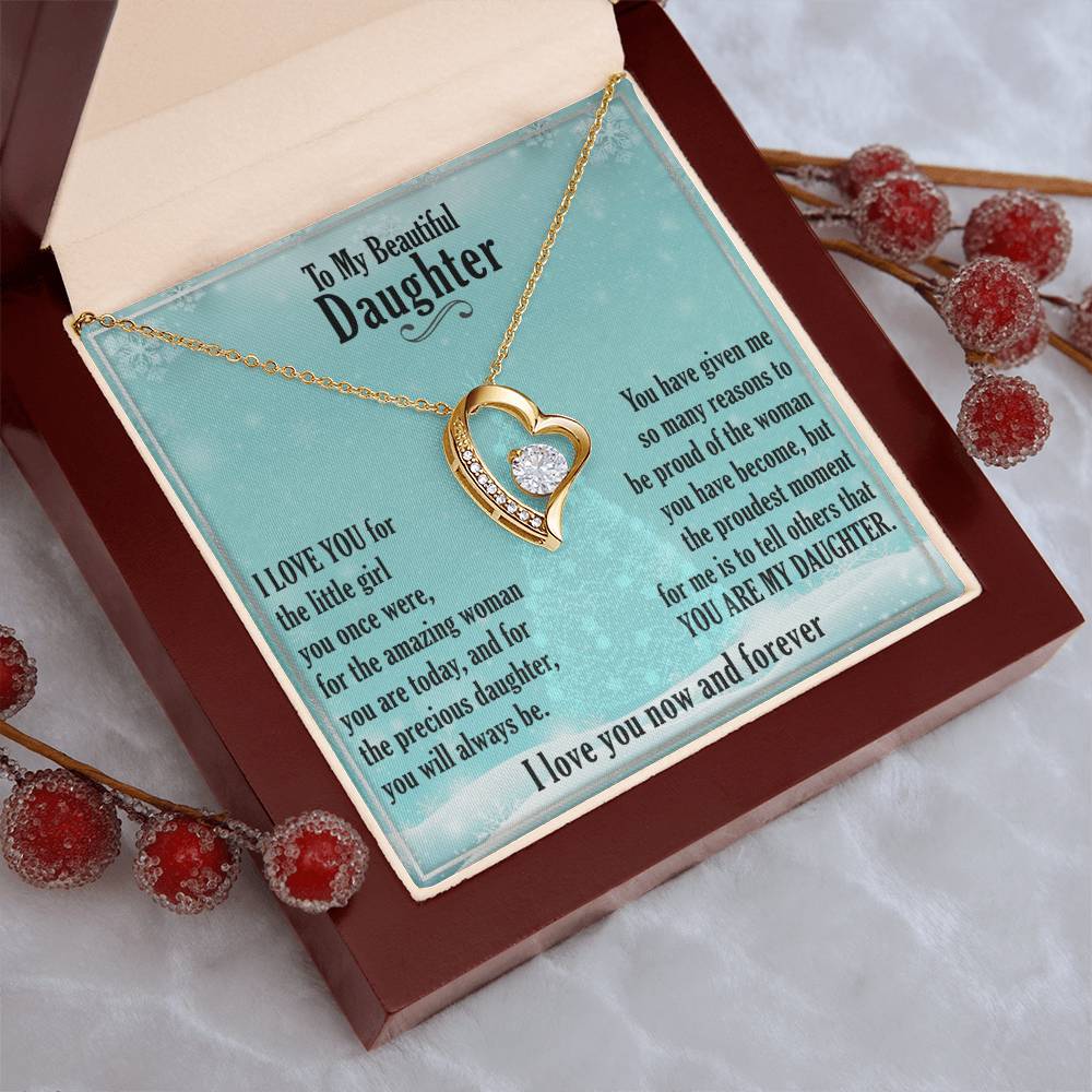 A Gift For Daughter Precious Daughter Forever Love Necklace