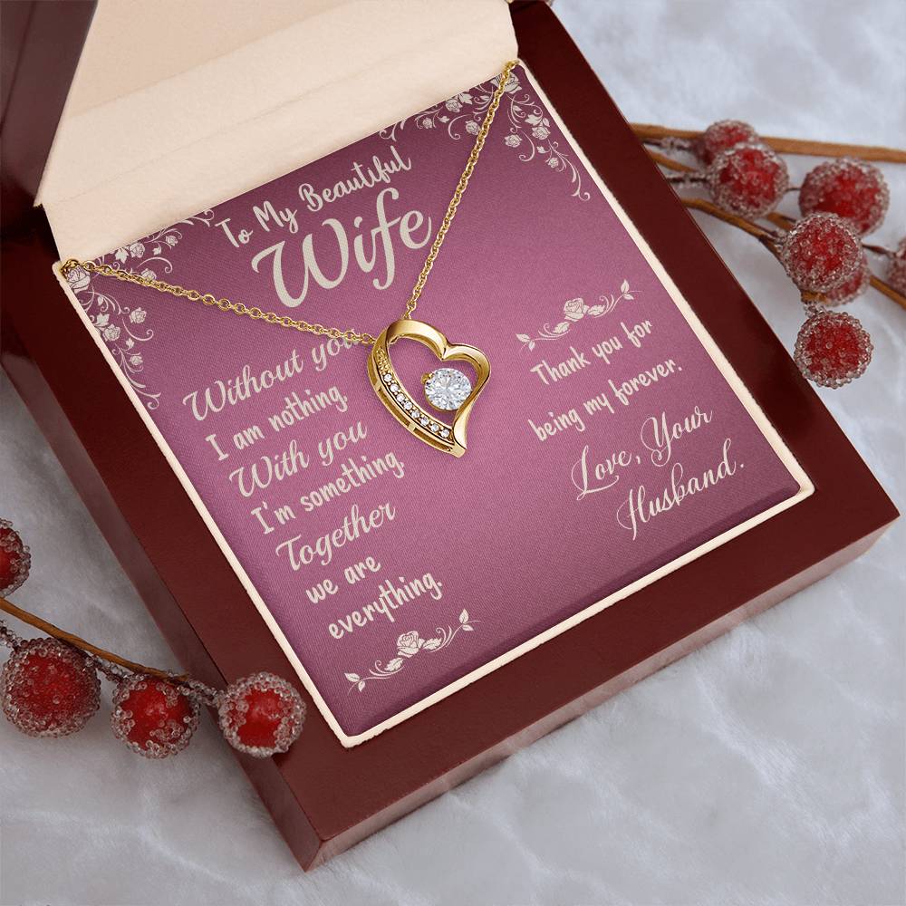 To My Wife Love Your Husband - Last Everything Necklace - To My Wife Necklace Anniversary Gift For Wife Forever Love Necklace