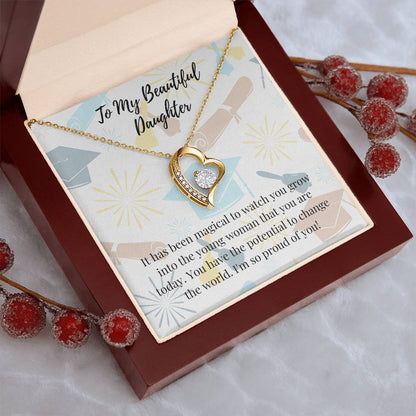 To My Beautiful Daughter Necklace Graduation Necklace For Daughter Graduation Gift For Daughter Graduation Gift For Daughter Forever Love Necklace