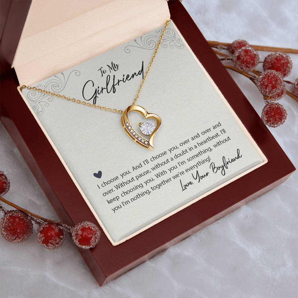To My Girlfriend - I'll Always Choose You Necklace Forever Love Necklace
