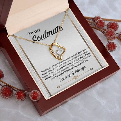 To My Soulmate I Promise To Love You As Long As I Live Forever Love Necklace