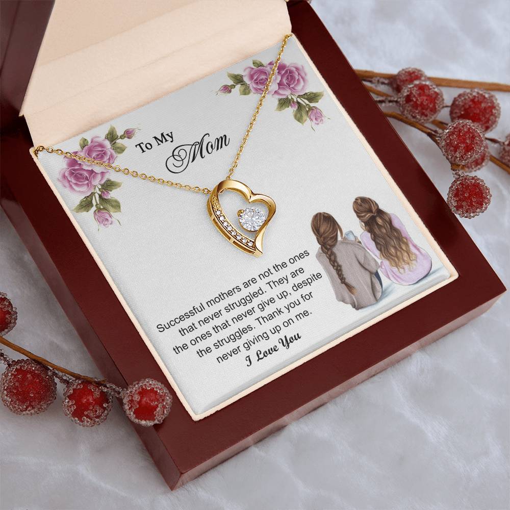 Thank You For Never Giving Up On Me Mother Gift Necklace 1 Forever Love Necklace