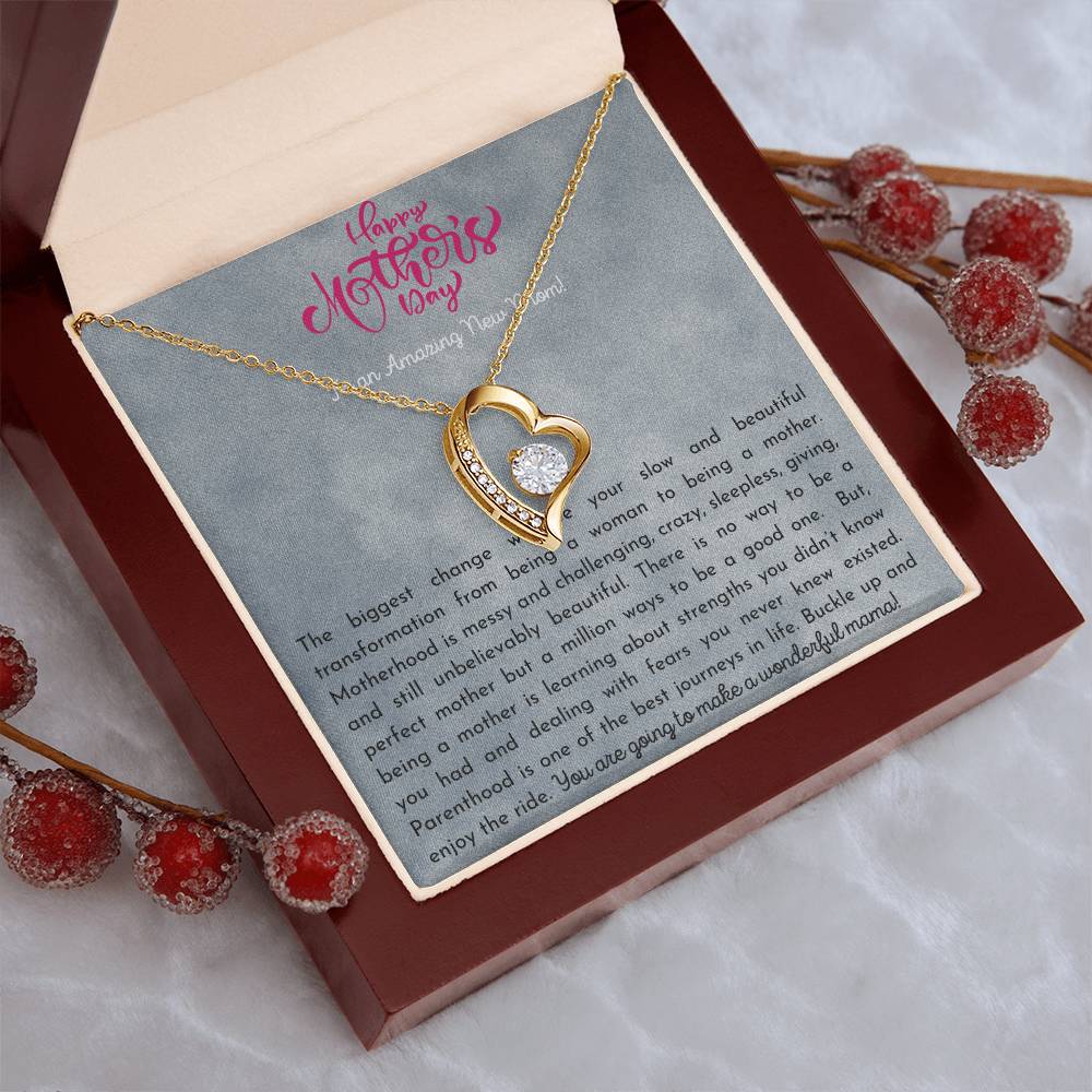 Happy First Mother's Day To My Beautiful Wife First Mother's Day Gift From Husband First Mother's Day Gift Forever Love Necklace