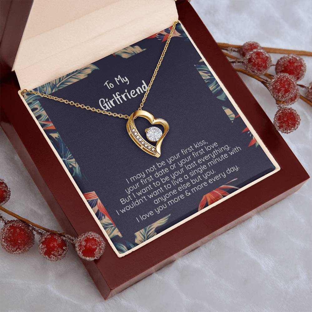 Girlfriend Your Last Everything White Or Yellow Gold Finish Cz Heart Pendant Necklace Forever Love Necklace