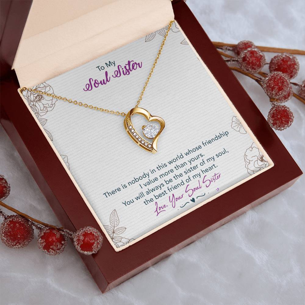To My Soul Sister The Best Friend Of My Heart Forever Love Necklace