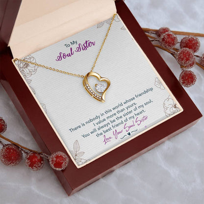 To My Soul Sister The Best Friend Of My Heart Forever Love Necklace