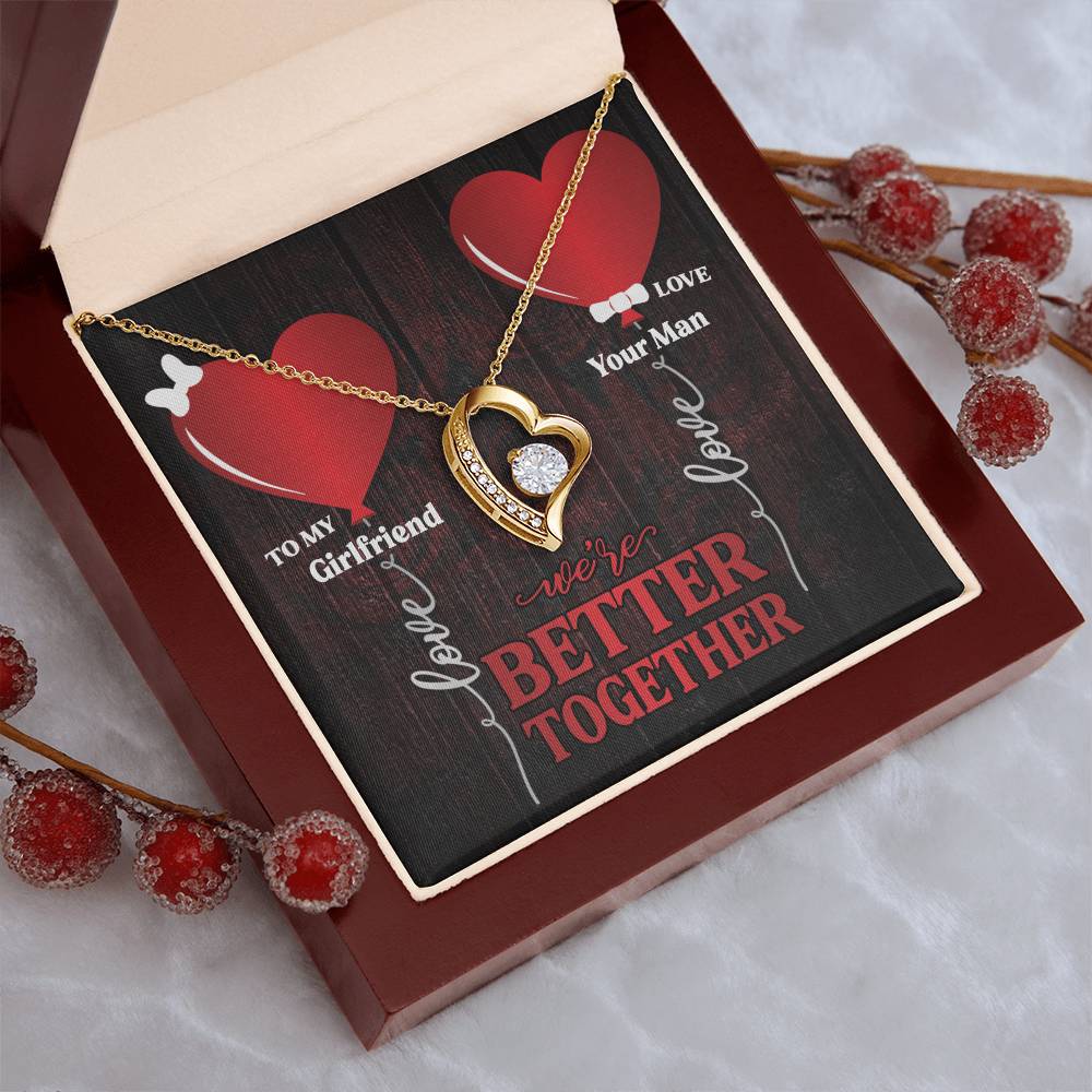 To My Girlfriend We're Better Together Forever Love Necklace