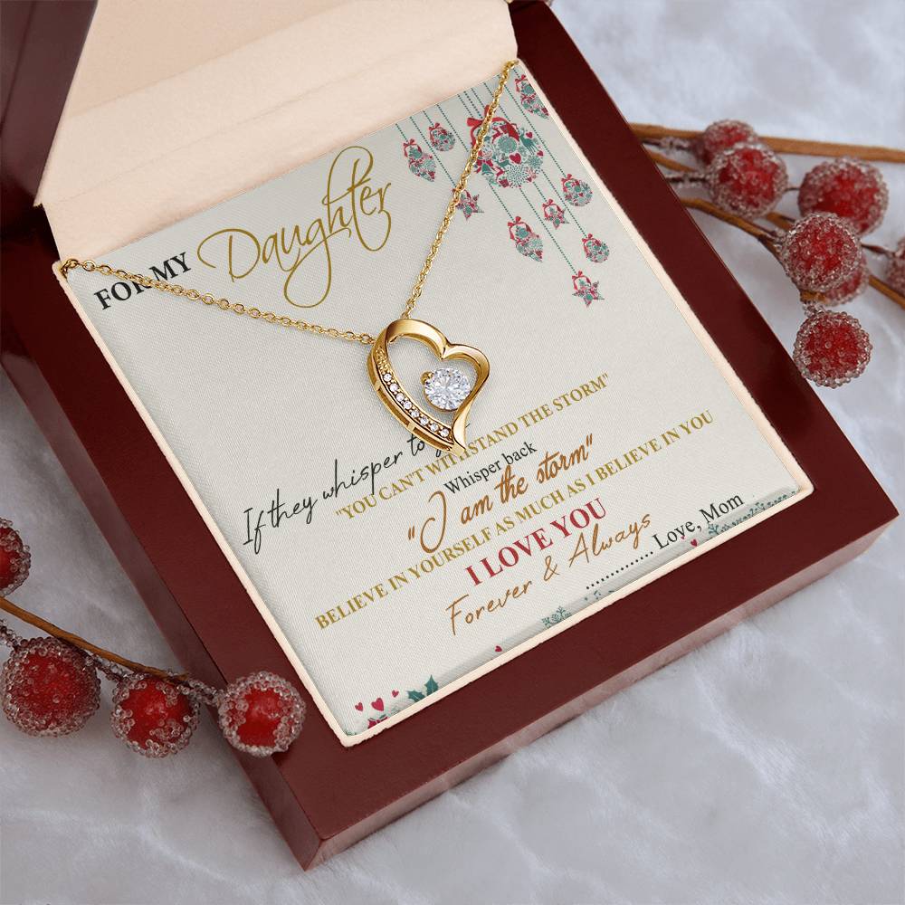 For My Daughter Forever Love Necklace - Gift For Daughter From Mom Daughter Mother Necklace Daughter Gift From Mommy Forever Love Necklace