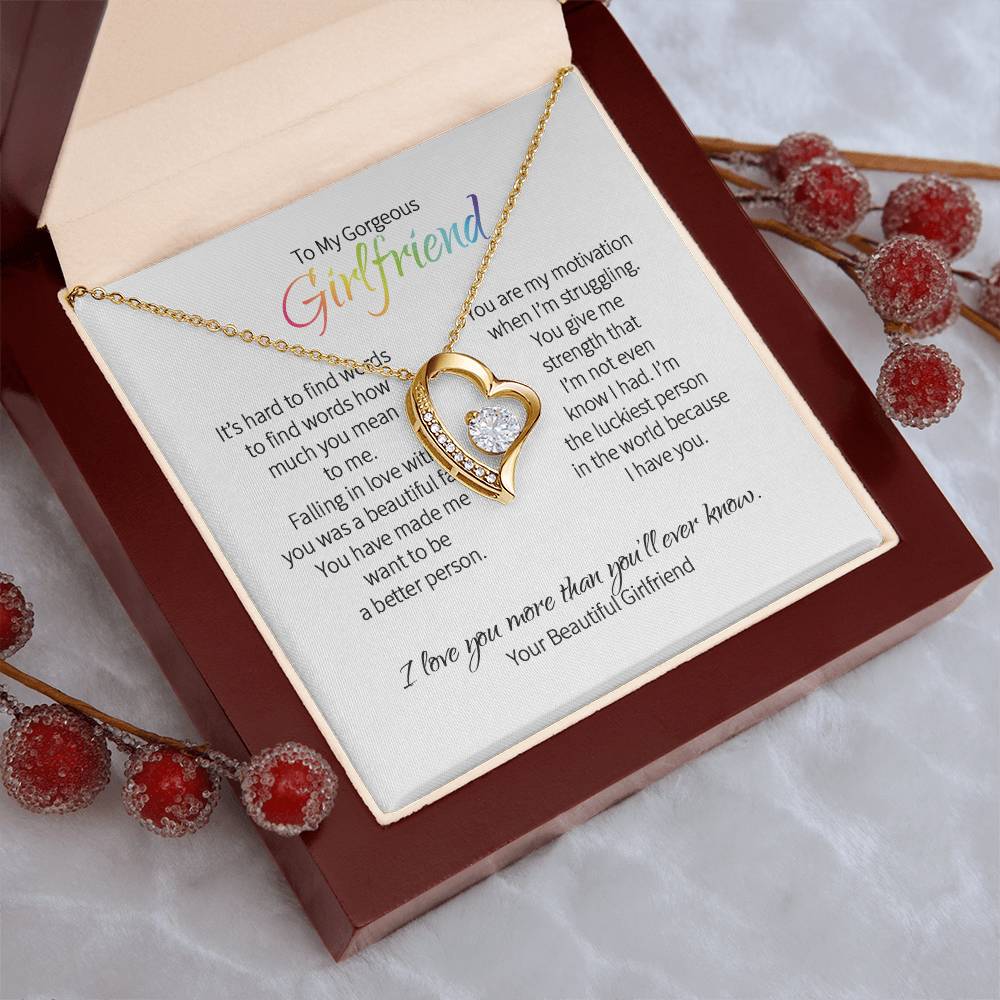 Lgbtq Heart Necklace For Girlfriend - Love You More Than You'll Ever Know Forever Love Necklace