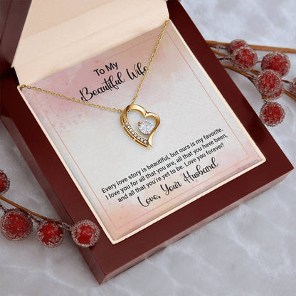 To My Beautiful Wife Happy Anniversary Forever Love Necklace