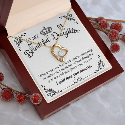 To My Beautiful Daughter Gift For Daughter From Mom Daughter's Birthday Daughter's Graduation Daughter Jewelry Forever Love Necklace