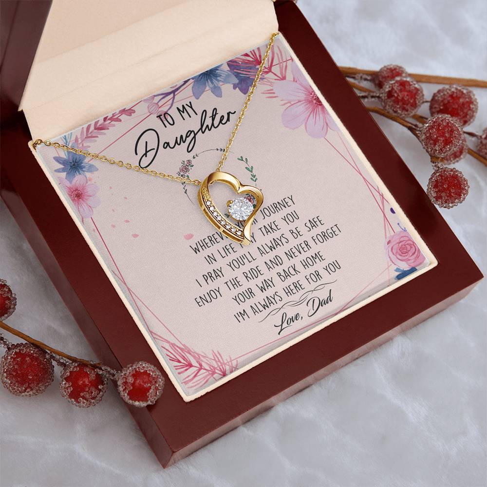 To My Daughter Forever Love Necklace Birthday Gift From Dad -  To My Daughter Necklace Father Daughter Necklace Father To Daughter Forever Love Necklace