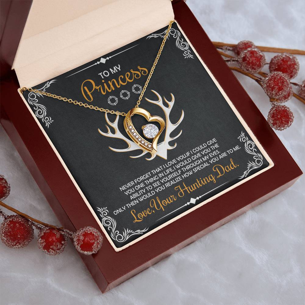 Hunting Daughter Necklace Gift From Hunting Dad Daughter Gift Necklace Daughter Birthday Gift Christmas Gift For Daughter Forever Love Necklace