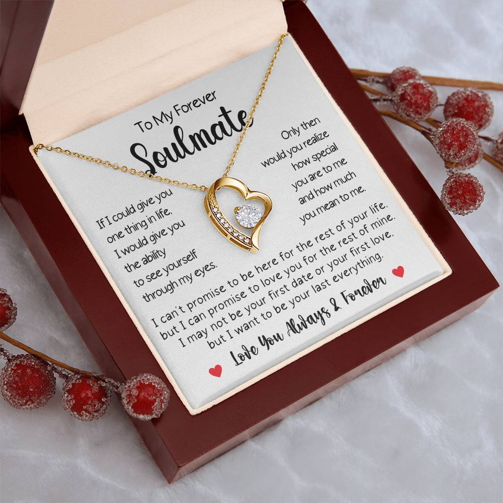 To My Soulmate Forever Love Necklace Gift For Her Gift For Wife Girlfriend Fiancé Gift For Her Valentines Day Gifts For Her Jewelry Forever Love Necklace