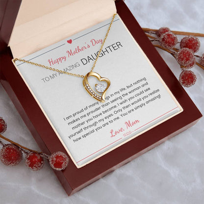 To My Amazing Daughter Necklace Happy Mother's Day Gift For Daughter From Mom Mother's Day Necklace For Daughter Amazing Daughter Necklace From Dad Forever Love Necklace