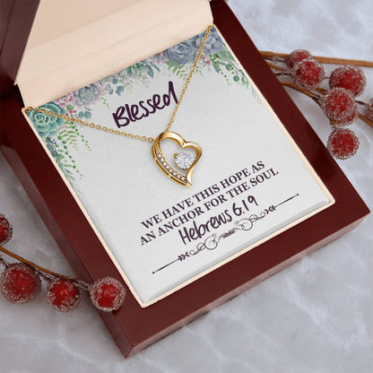 Hebrews 619 God's Promise Forever Love Necklace