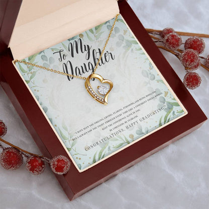 Graduation Gift For Daughter White Gold Heart Necklace Forever Love Necklace