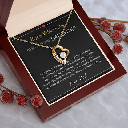 To My Amazing Daughter Necklace Happy Mother's Day Gift For Daughter From Dad Mother's Day Dad Anniversary Gift Father Daughter Necklace Forever Love Necklace