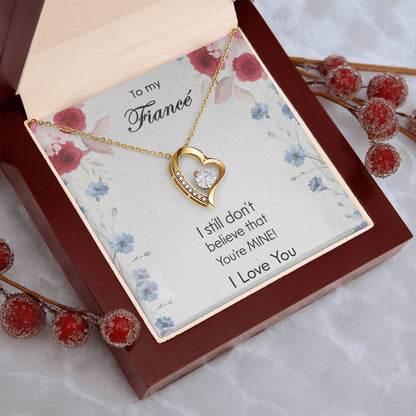 To My Fiance - I Love You - 925 Sterling Silver Pendant Forever Love Necklace
