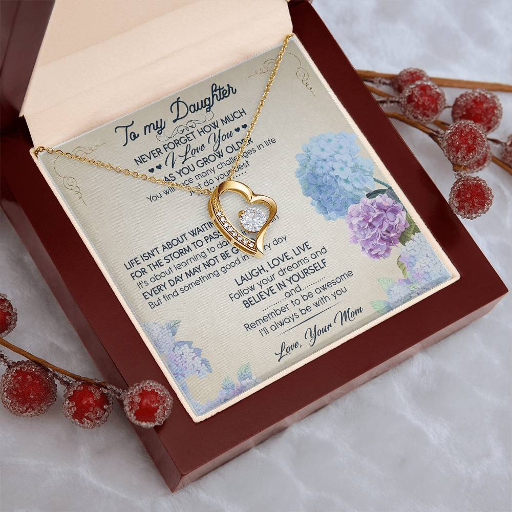 To My Daughter I Love You Anniversary Lovingly Mom Birthday Gift Daughter Graduation Gift Grown Up Daughter Daughter Birthday Forever Love Necklace