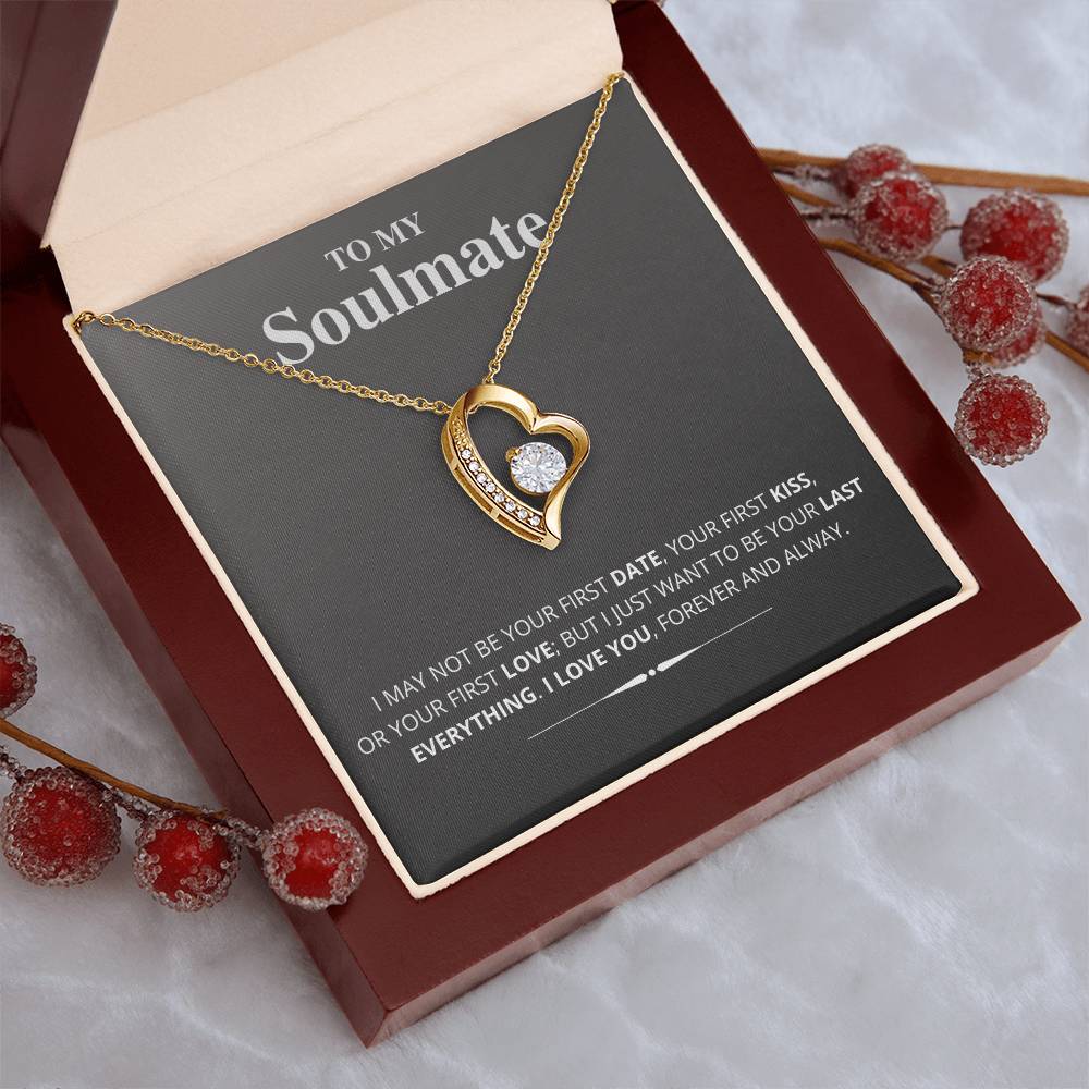 To My Soulmate Gift Dancing Wishbone Necklace Gift From Husband Anniversary Gift For Wife Forever Love Necklace