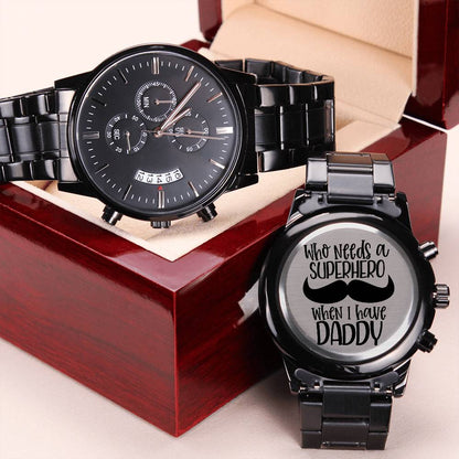 Supper Dad Fathers Day Gift Engraving Chronograph Watch