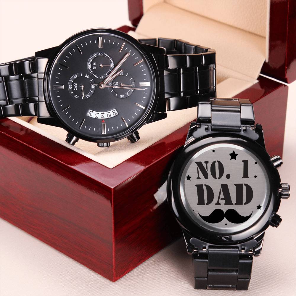 No 1 Dad Watch Engraving Chronograph Watch