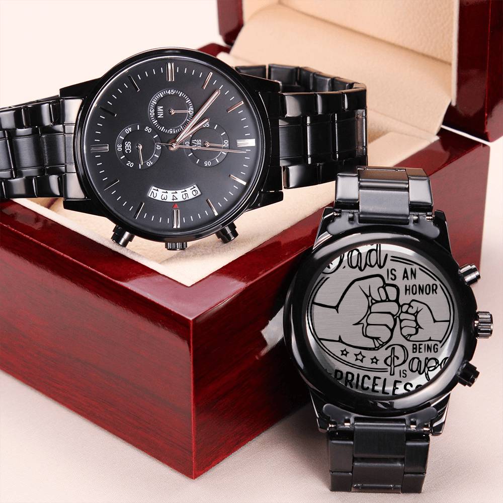 Engraved Dadpapa Watch Engraving Chronograph Watch