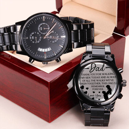 Father Of The Bride Gift From Daughter Engraved Watch Wedding Day Gift For Dad Unique Gift For Dad From Bride Men's Wrist Watch For Dad Engraving Chronograph Watch