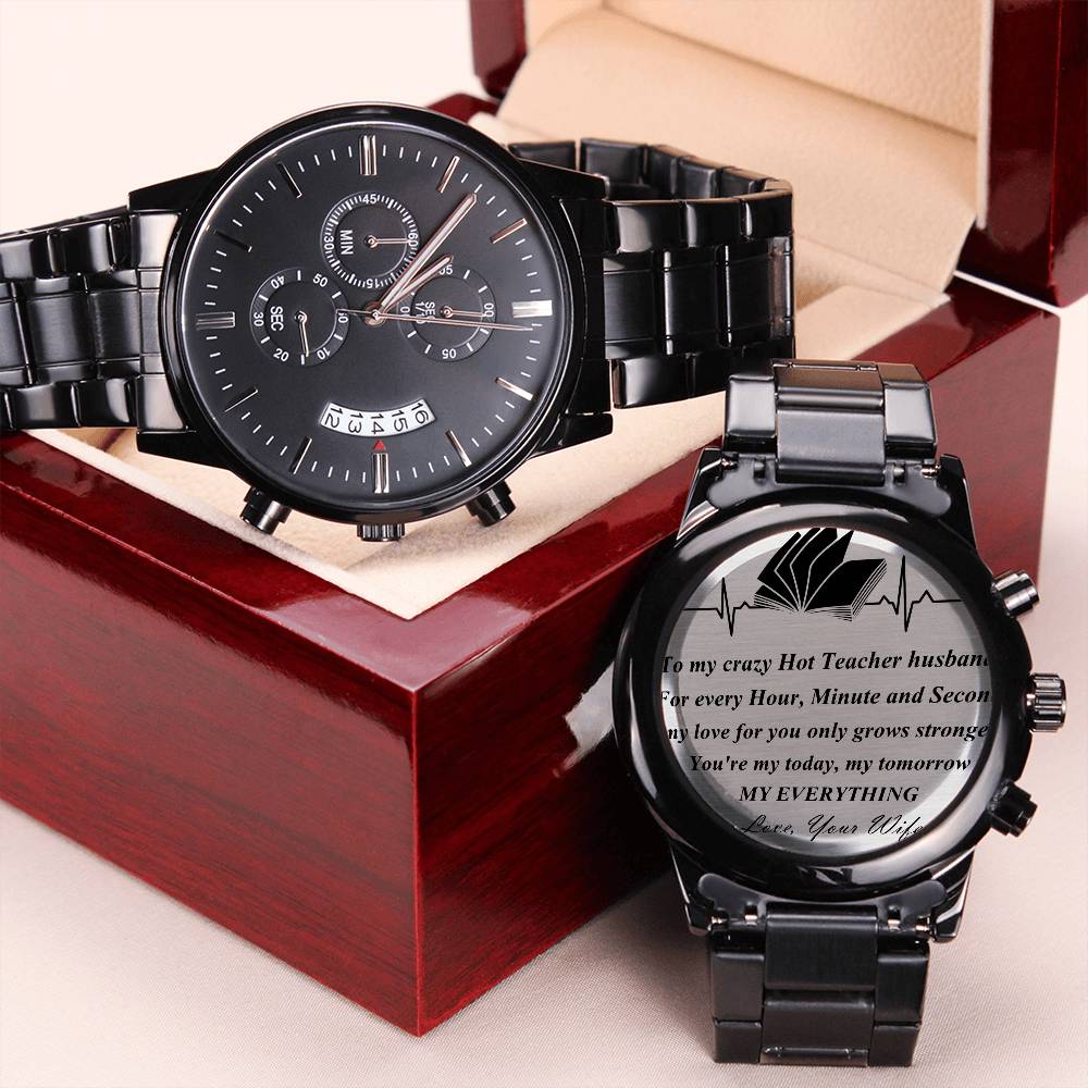 Teacher Husband Stainless Steel Watch Engraving Chronograph Watch