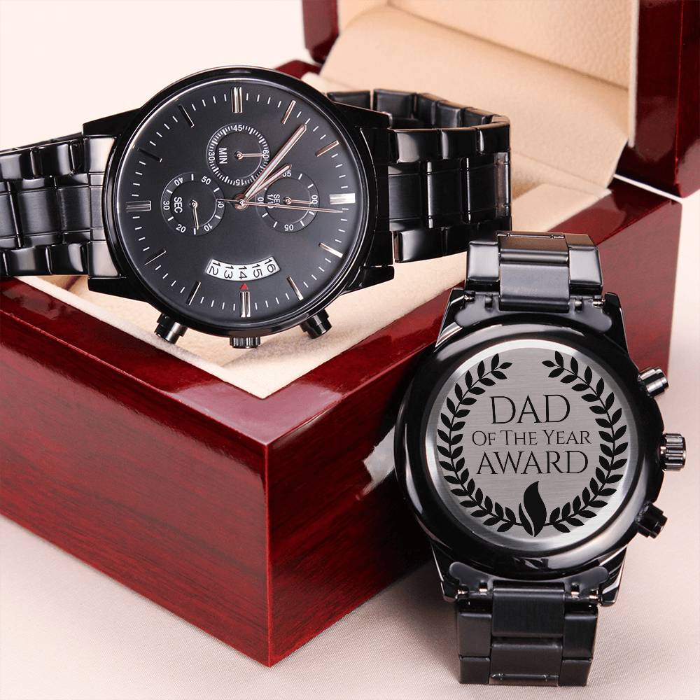 Dad Of The Year Wrist Watch Engraving Chronograph Watch
