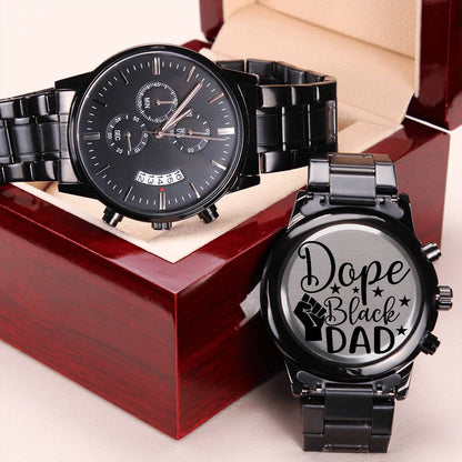 Dope Black Dad Engraving Chronograph Watch