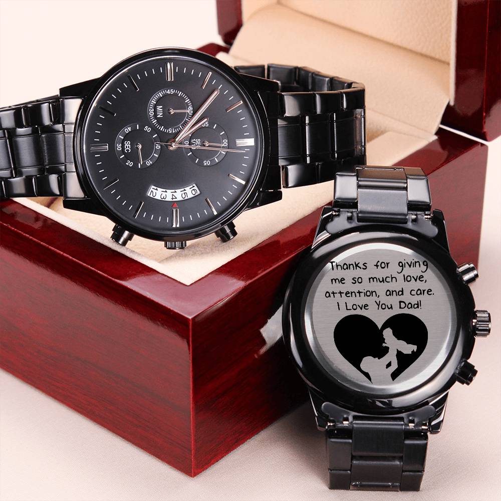 Thanks For Giving Me Love New Father Watch Engraving Chronograph Watch