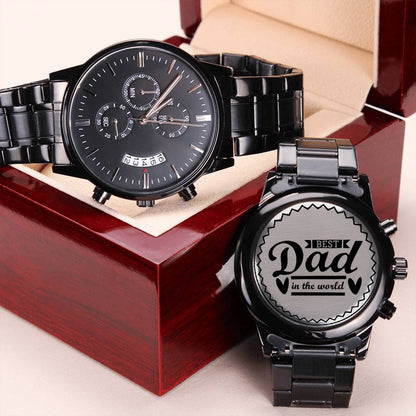 Best Dad In The World Engraving Chronograph Watch