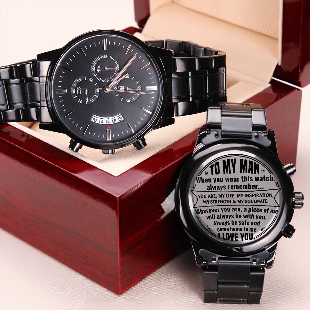Gift For Your Man - Come Home To Me - Watch Engraving Chronograph Watch