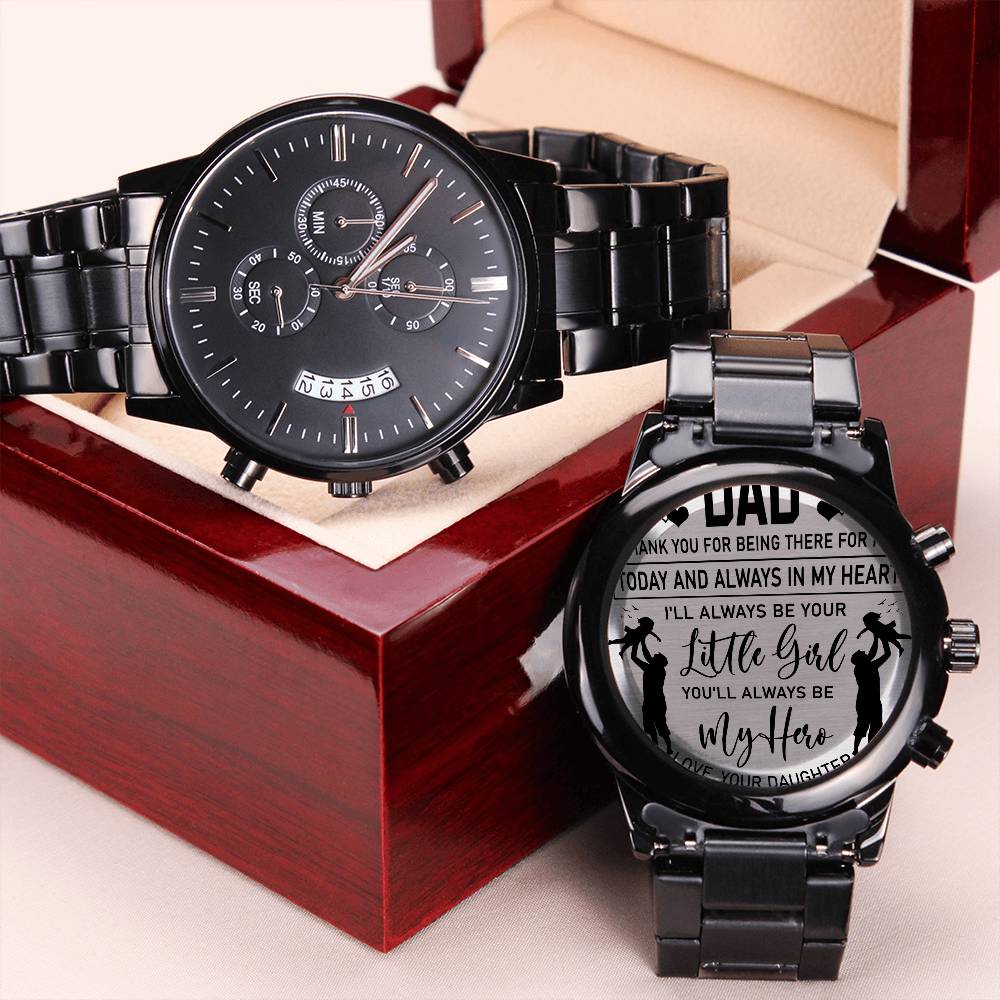 To My Dad - You'll Always Be My Hero. Engraving Chronograph Watch