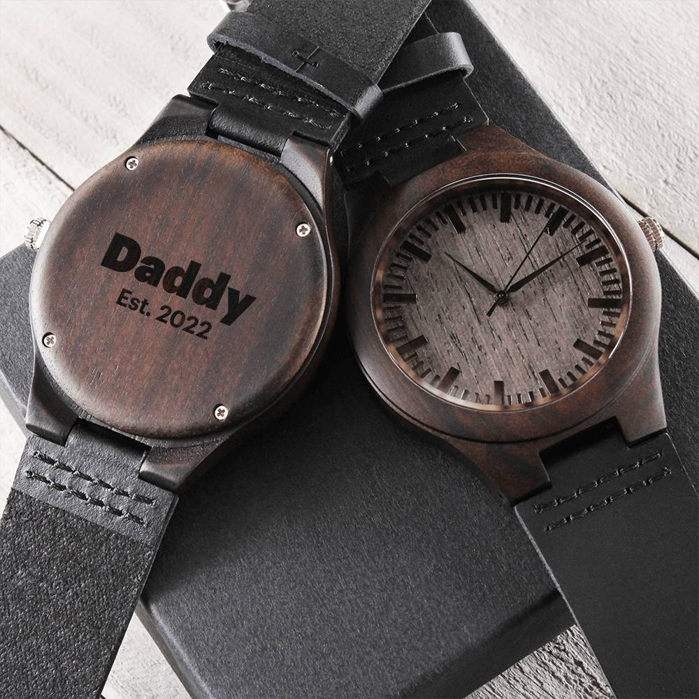 For Dad – New Dad Est 2022 Dad Gift Gift For Father Personalized Watch Dads Gifts Birthday Gift Engraved Wooden Watch