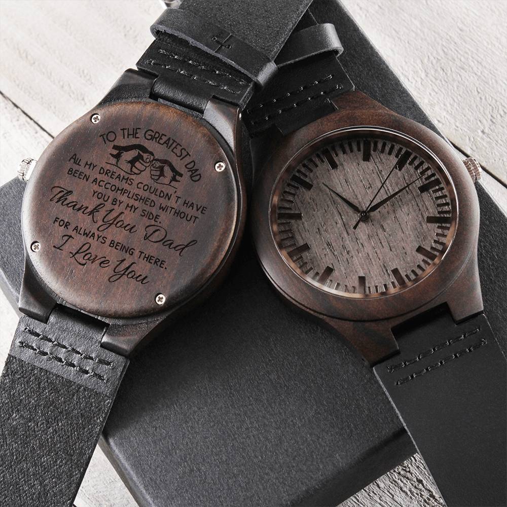 For Dad To The Greatest Dad Gift Watch Gift From Son Gift From Daughter Father's Day Gift Watch Engraved Wooden Watch