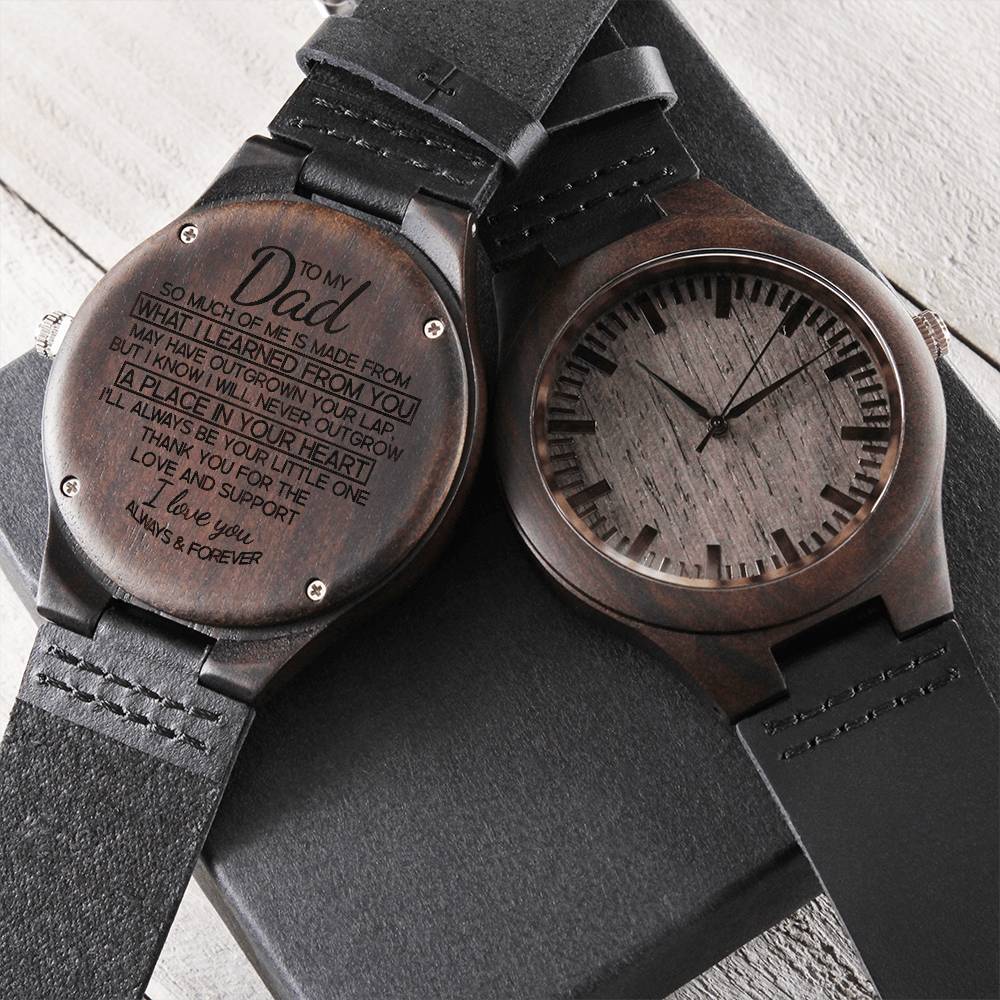 To My Dad Engraved Message On Wooden Watch For Dad Father's Day Gift For Dad Birthday Gift Watch Engraved Wooden Watch
