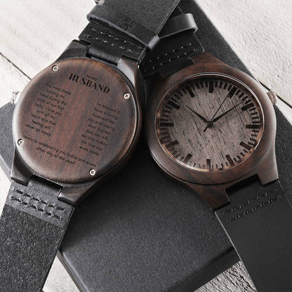 To My Husband I Get To Love You It's Best Thing The From Wife Engraved Wooden Wood Watch For Anniversary Wedding Birth Engraved Wooden Watch