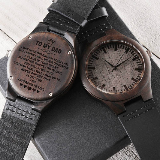 To My Dad Wood Watch - Never Forget That I Love You Fathers Day Gift For Dad Dad Birthday Gift Engraved Wooden Watch